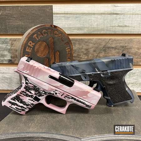 Powder Coating: Hidden White H-242,Glock 43,Bright White H-140,Glock,PINK CHAMPAGNE H-311,S.H.O.T,His and Hers,Camo,Custom Camo,Pink Camo,Custom Glock