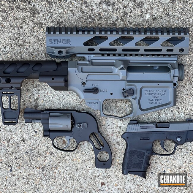 Cerakoted: S.H.O.T,Conceal Carry,Graphite Black H-146,Revolver,SIG™ DARK GREY H-210,AR-15
