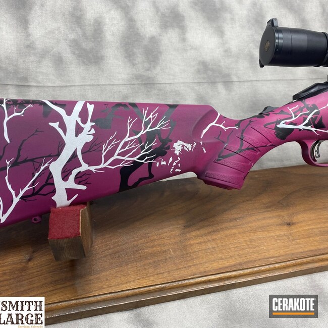 Cerakoted: S.H.O.T,Ruger American Rifle,Ruger,Hunting Rifle,Graphite Black H-146,Muddy Girl,Stormtrooper White H-297,SIG™ PINK H-224,Camo,Sangria H-348,.308