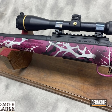 Powder Coating: Graphite Black H-146,Sangria H-348,S.H.O.T,Hunting Rifle,SIG™ PINK H-224,Stormtrooper White H-297,.308,Camo,Muddy Girl,Ruger,Ruger American Rifle