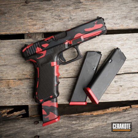 Powder Coating: Glock,S.H.O.T,Pistol,Armor Black H-190,PLATINUM GREY H-337,Glock Mag,Custom Camo,RUBY RED H-306