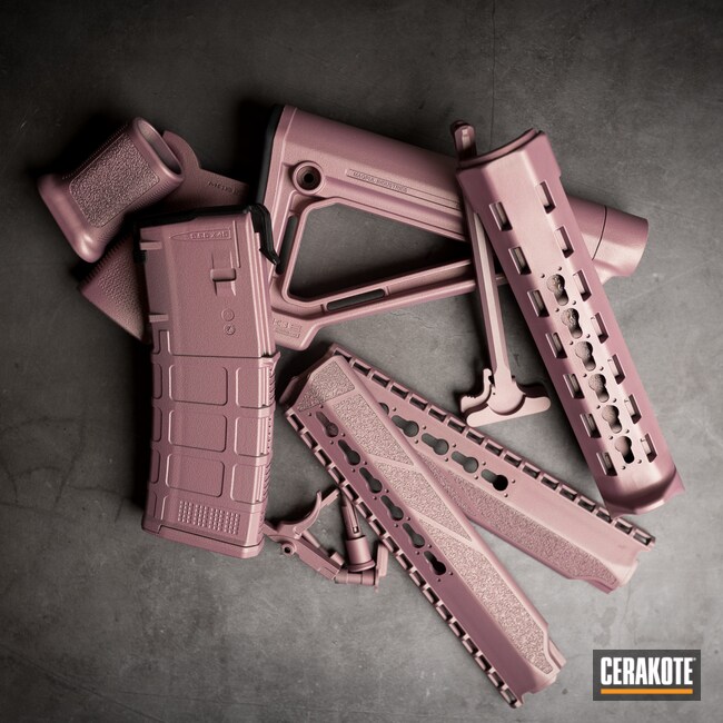 Cerakoted: S.H.O.T,Female Gun,PINK CHAMPAGNE H-311,MagPul,AR Parts