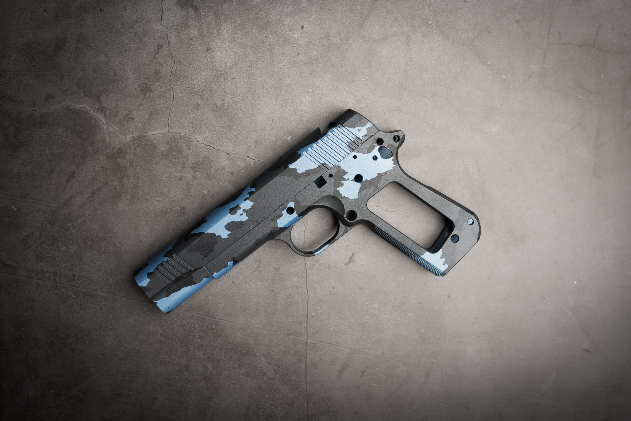 Blue Raspberry Cerakote Pistol Frame using H-234, H-190 and H-329 | Cerakote