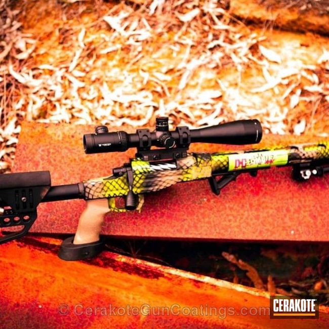 Cerakoted H-146 Graphite Black With H-168 Zombie Green And H-235 Coyote Tan
