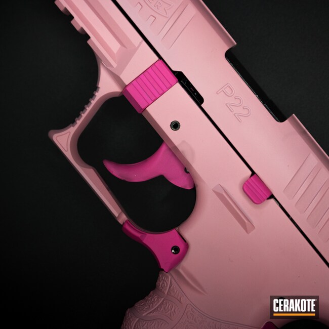 Cerakoted: S.H.O.T,Bazooka Pink H-244,For the Girls,Princess,Walther P22,Girls Gun,Prison Pink H-141,Girly