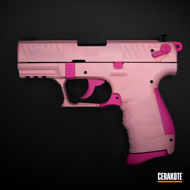 Cerakoted: S.H.O.T,Bazooka Pink H-244,For the Girls,Princess,Walther P22,Girls Gun,Prison Pink H-141,Girly