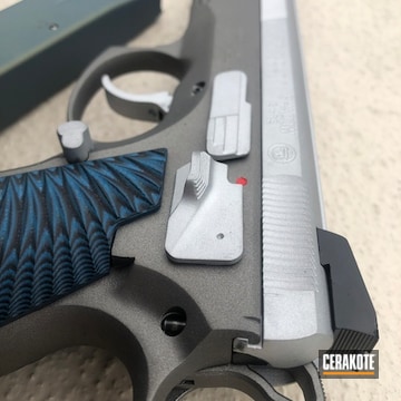 Cerakoted Tungsten, Crushed Silver And Northern Lights Cz 75
