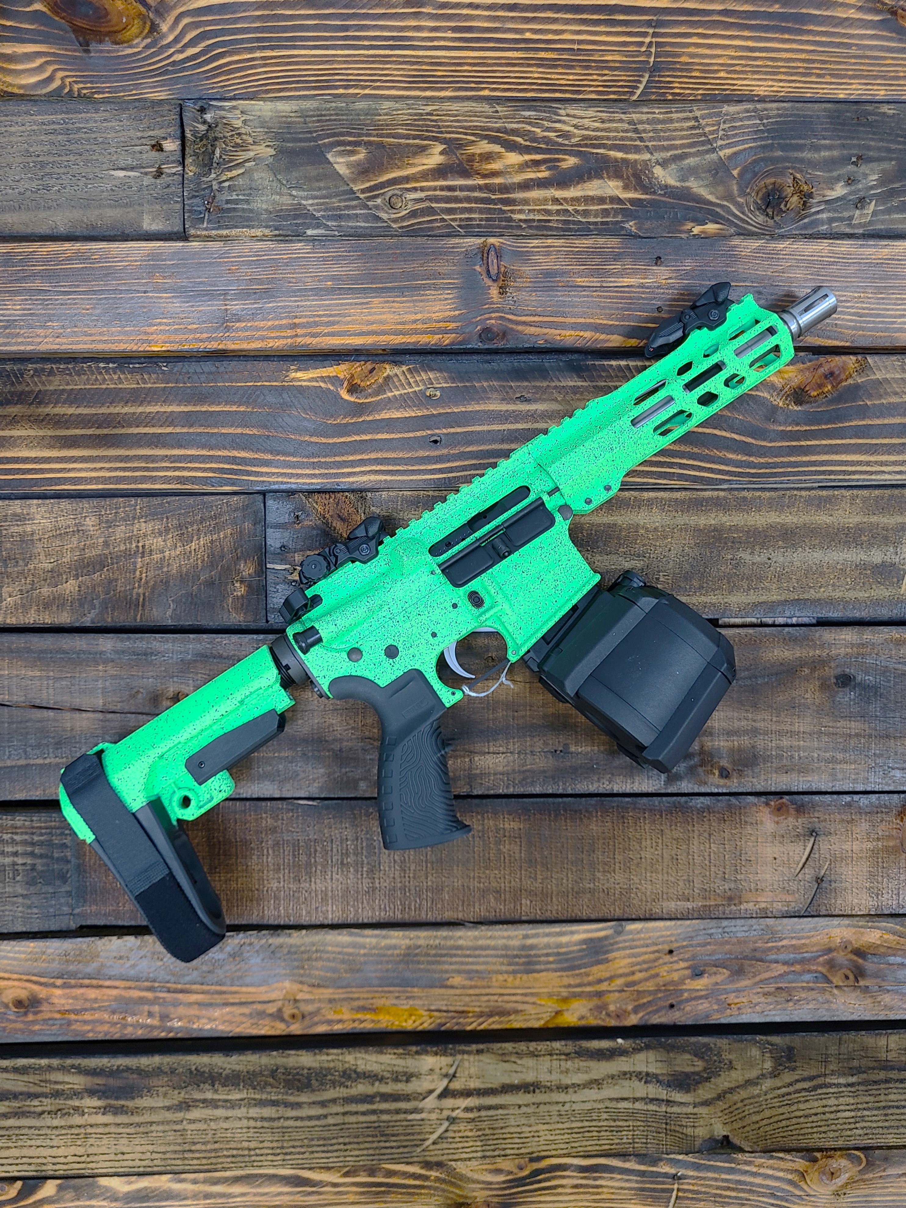 Cerekote Raging Hunter Kryptonite Ghost Hunter AR-15 Cerakoted using Parakeet Green and Armor ...