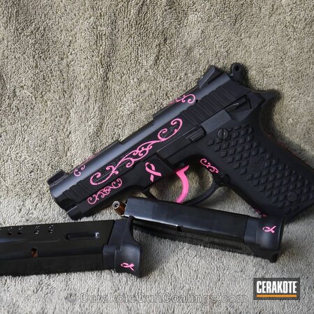 Powder Coating: Graphite Black H-146,Handguns,Lionheart Industries,Prison Pink H-141