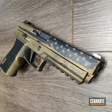 Sig P320 Xten Flag Design Coated With Burnt Bronze & Magpul Stealth Grey