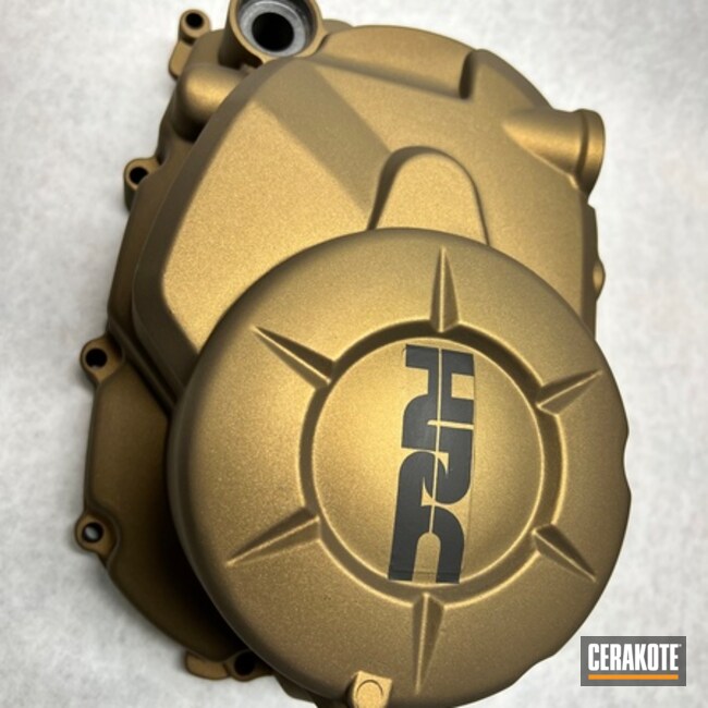 Cerakoted Armor Black, Midnight Bronze And Gold Dirtbike Case