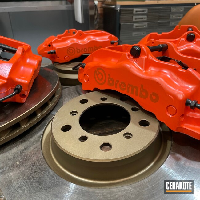 Brembo Brake Calipers in Clear Vision and Bright Orange