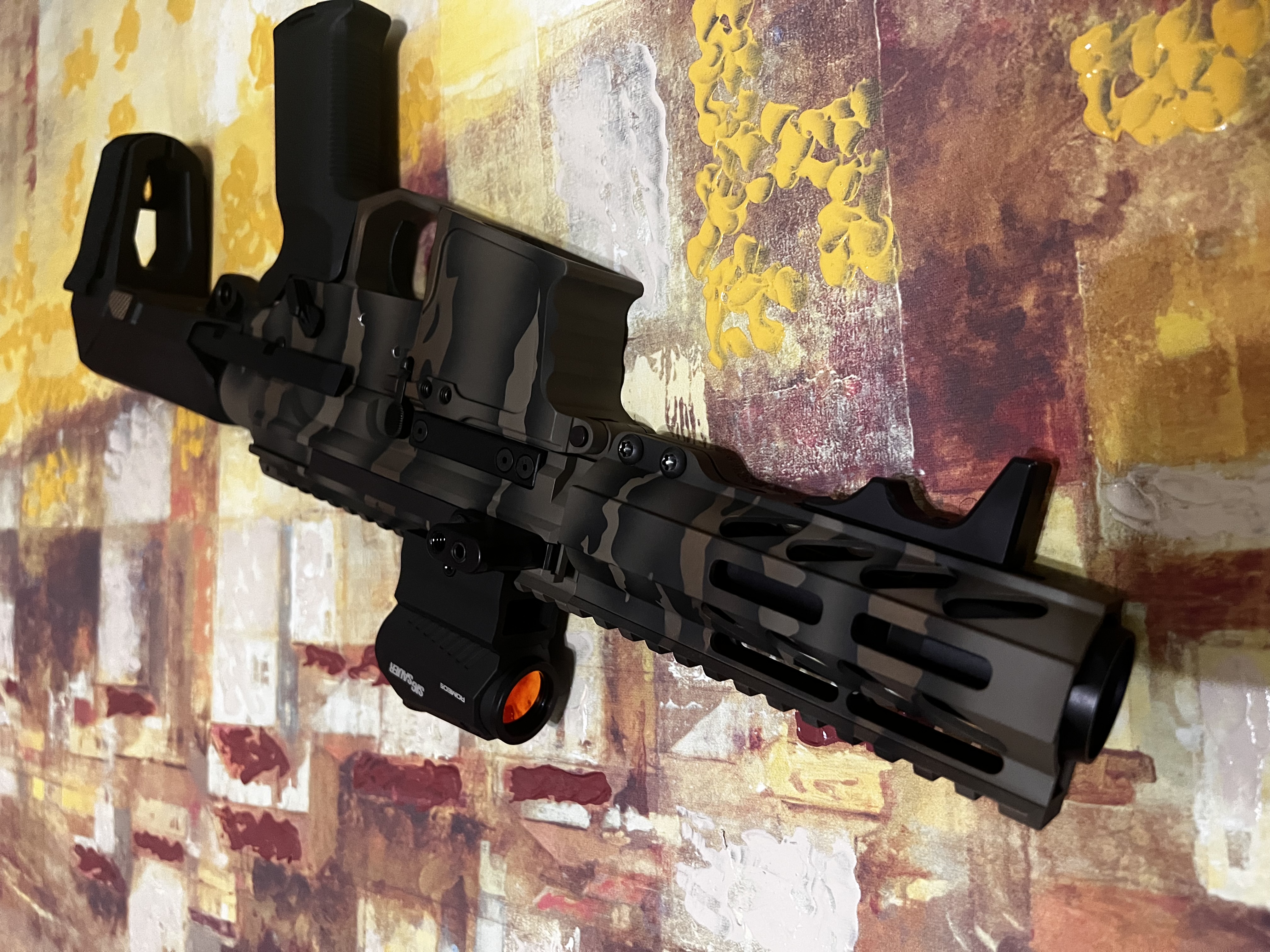 Ceramic Rifles AR Rifle coated in H-190, Ah-rcpaint, H-148 and H-267 | Cerakote