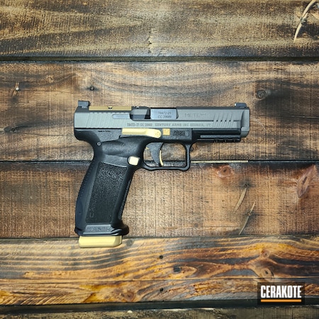 Powder Coating: Two Tone,S.H.O.T,Handguns,Pistol,Gold H-122,Canik,Tungsten H-237,Custom