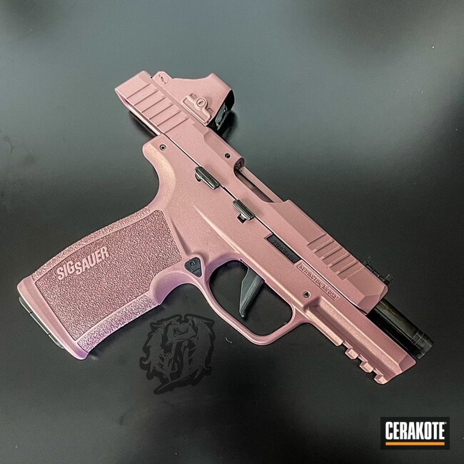 Cerakoted: S.H.O.T,Conceal Carry,PINK CHAMPAGNE H-311,Pistol,Sig Sauer,.22LR,Holosun