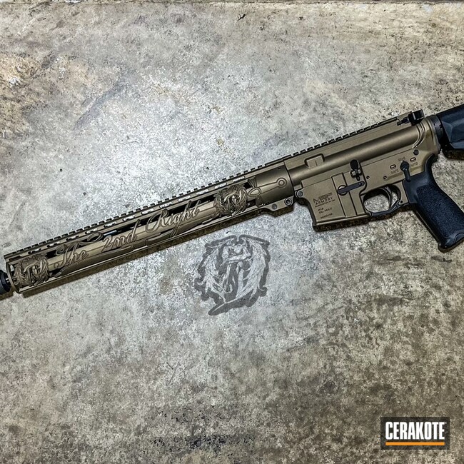 Cerakoted: S.H.O.T,Rifle,MULTICAM® OLIVE H-344,Tactical Rifle,SMOKED BRONZE H-359,Suppressor,AR-15