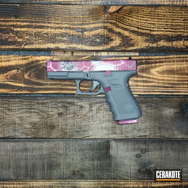 Glock 19 Cerakoted Using Black Cherry, Crushed Silver, And Armor Black