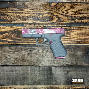 Glock 19 Cerakoted Using Black Cherry, Crushed Silver, And Armor Black