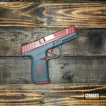 Smith And Wesson Sd9ve Cerakoted Using Crimson And Sniper Grey