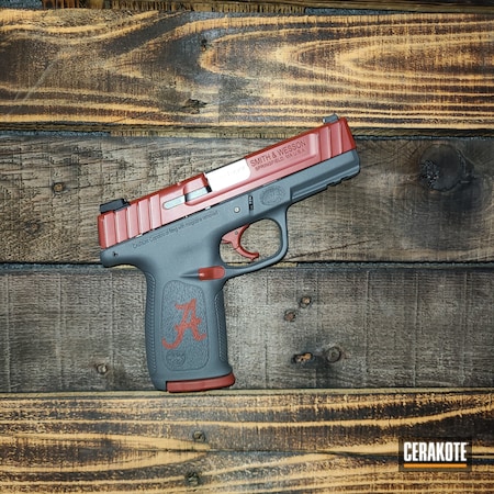 Powder Coating: Crimson H-221,Smith & Wesson,S.H.O.T,Handguns,Sniper Grey H-234,SD9VE,Custom