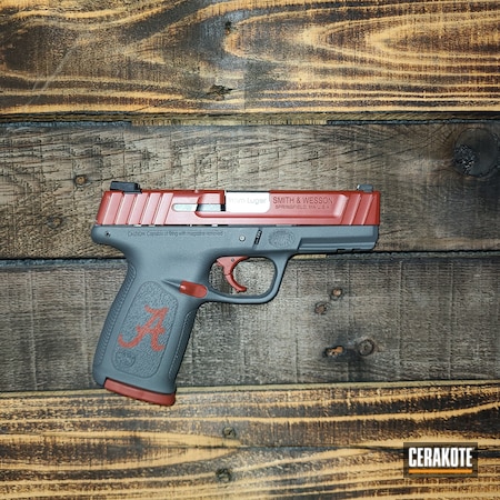 Powder Coating: Crimson H-221,Smith & Wesson,S.H.O.T,Handguns,Sniper Grey H-234,SD9VE,Custom