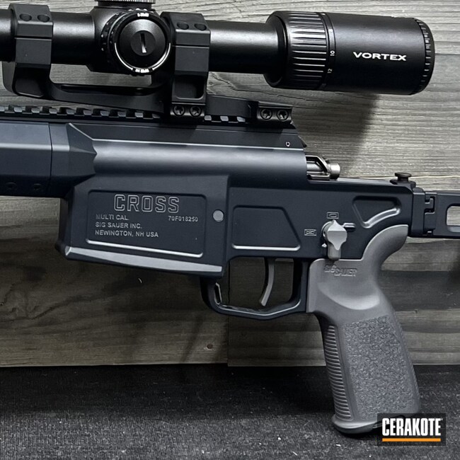 Cerakoted: S.H.O.T,Bolt Action Rifle,MAGPUL® STEALTH GREY H-188,Sniper Rifle,Sig Cross,Blue,Tactical Rifle,Sig Sauer,Sig,Grey,Vortex,Sniper Grey H-234,Precision Rifle,Color Fill,Long Range Rifle