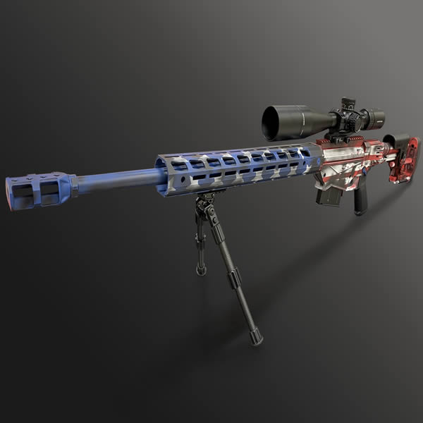 Ruger RPR 300 PRC in Distressed American Flag | Cerakote