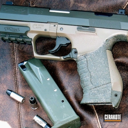 Powder Coating: Graphite Black H-146,Handguns,Walther,P99,O.D. Green H-236,MAGPUL® FLAT DARK EARTH H-267