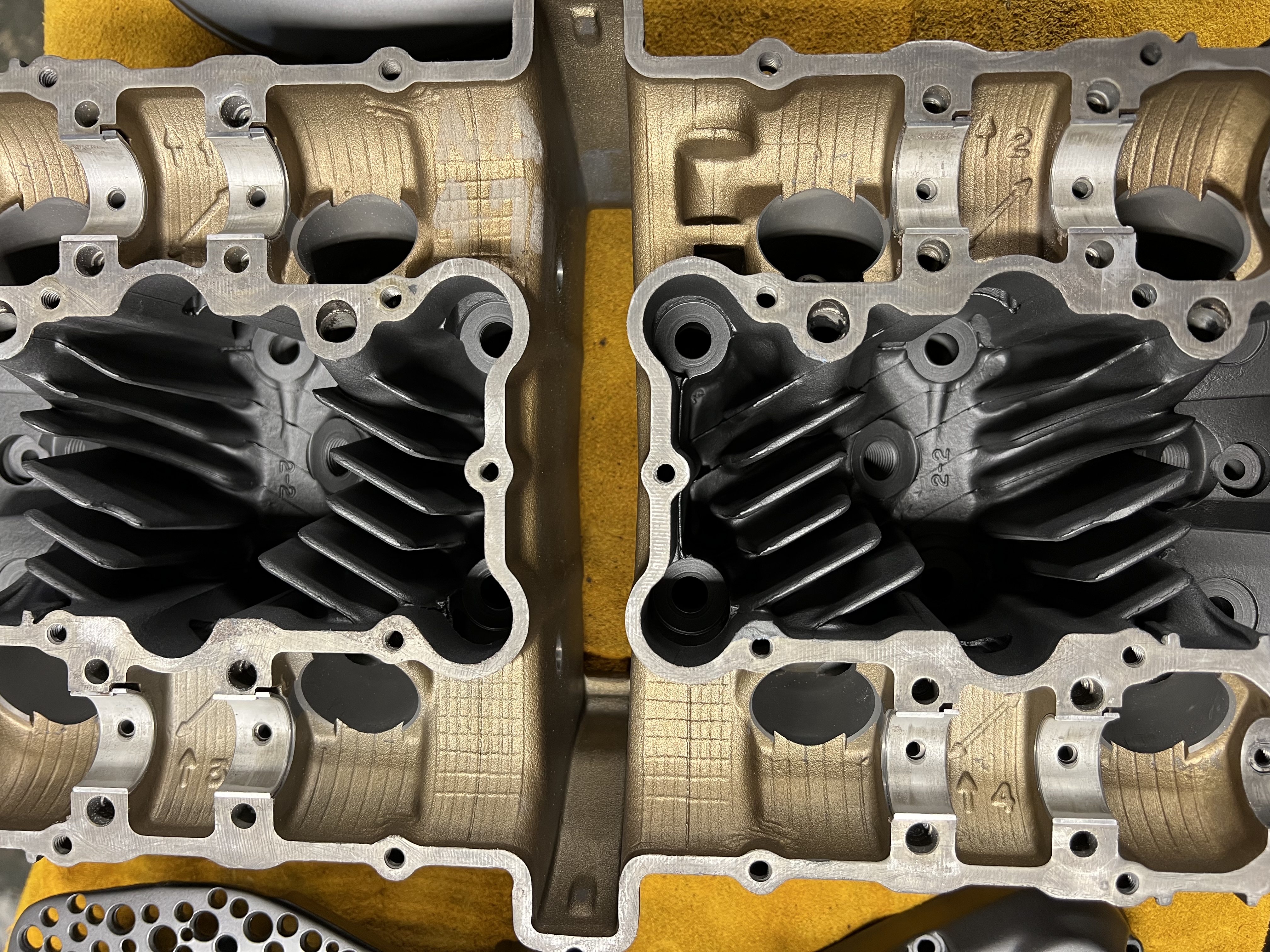 Engine Block coated with Cobalt and Black Velvet | Cerakote