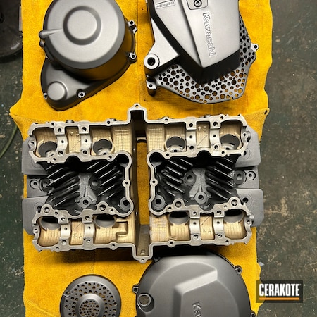 Powder Coating: Engine Parts,COBALT C-112,Motorcycles,Motor,Automotive,Kawasaki,Mazworkz,Motorcycle Parts,Engine Cover