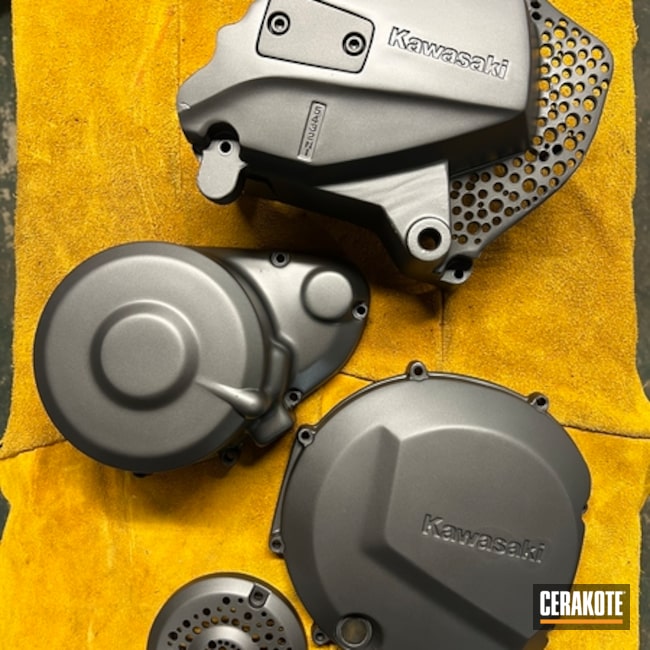 Cerakoted Cobalt Motorcycle Parts