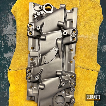 Powder Coating: Engine Parts,Motor,Intake Manifold,V8,Air Intake,Automotive,Intake,Intake Plenum,Burnt Bronze H-148