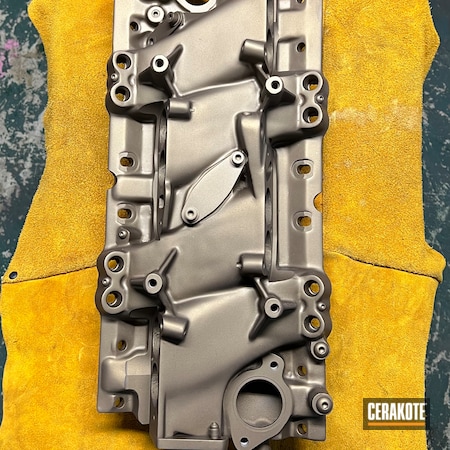 Powder Coating: Engine Parts,Motor,Intake Manifold,V8,Air Intake,Automotive,Intake,Intake Plenum,Burnt Bronze H-148