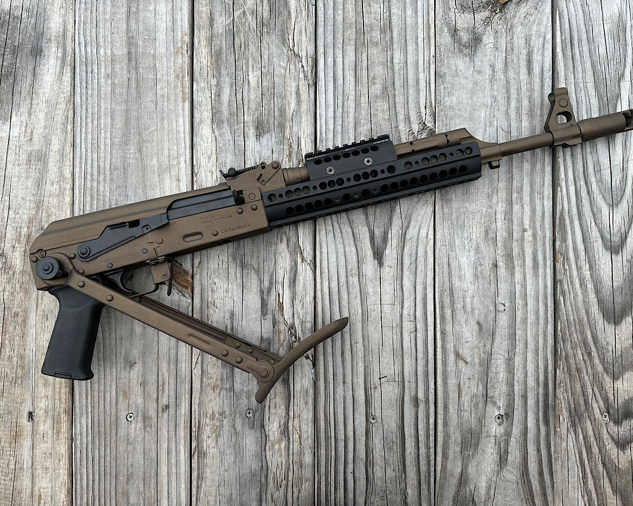 Ak Underfolder Rails AK Underfolder in Midnight Bronze and Graphite Black | Cerakote