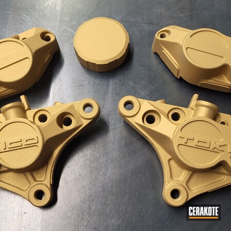 Powder Coating: Motorcycle Calipers,Gold H-122,Calipers,Automotive,Brake Calipers
