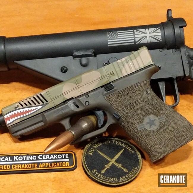 Glock 19 Multicam A10 Warthog Laser Engrave/stippling 