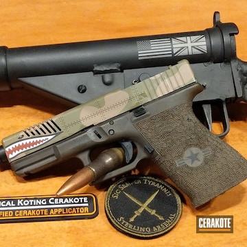 Glock 19 Multicam A10 Warthog Laser Engrave/stippling 