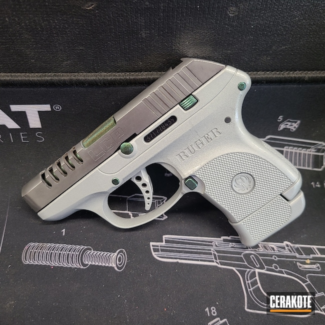 Cerakoted: S.H.O.T,Ruger,Space Force,Glow In the Dark,Cerakote FX HUNTER FX-103,Ruger LCP,Crushed Silver H-255,Pistol,Space Gat,Aerospace and Aviation