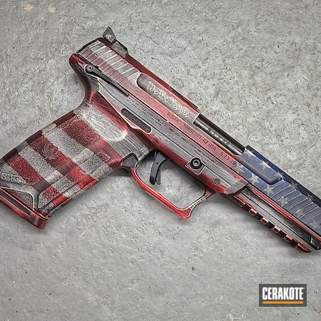 Powder Coating: KEL-TEC® NAVY BLUE H-127,Bright White H-140,Graphite Black H-146,Distressed,S.H.O.T,We the people,Ruger-57,USMC Red H-167,American Flag,Ruger,5.7,Distressed American Flag