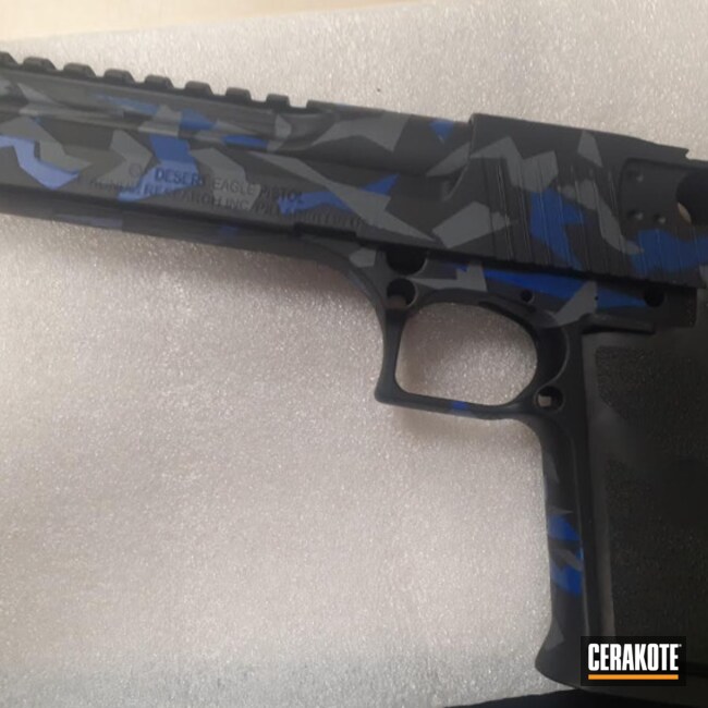 Stainless, Armor Black And Blue Flame Desert Eagle