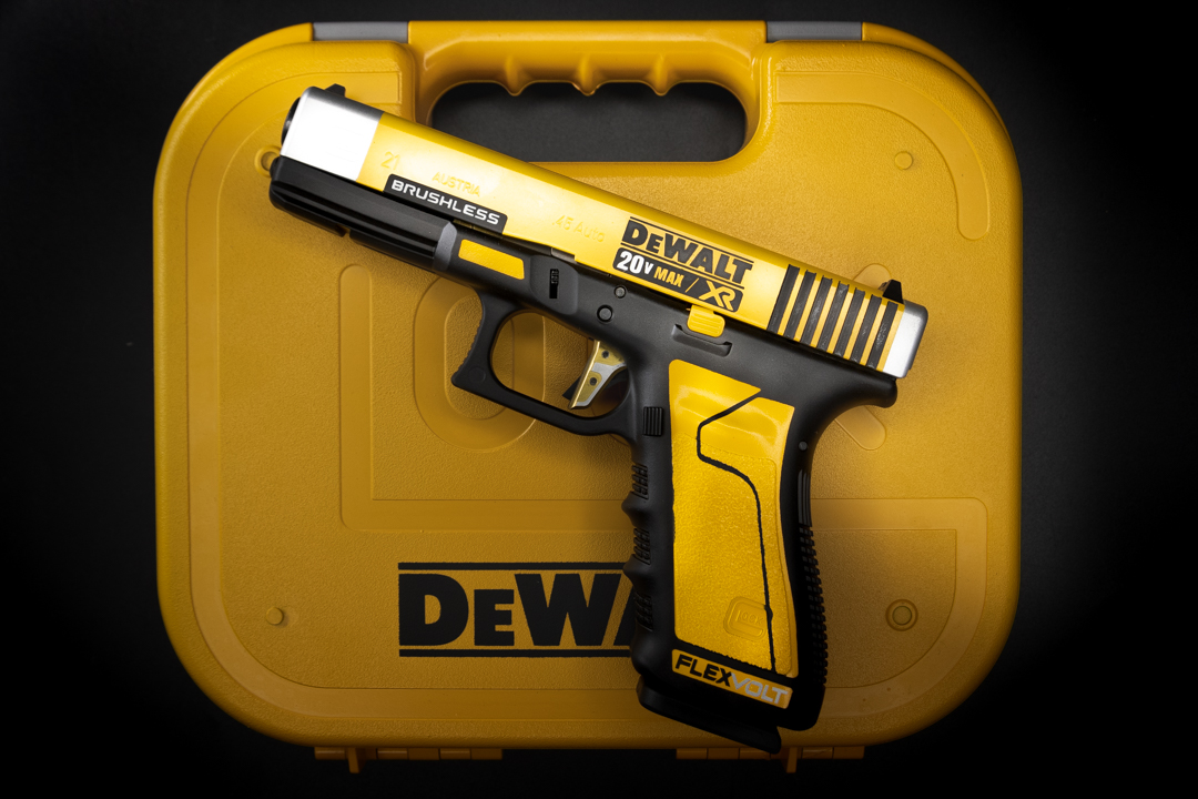 Dewalt Themed Glock finished with Satin Aluminum, Armor Black, Corvette ...