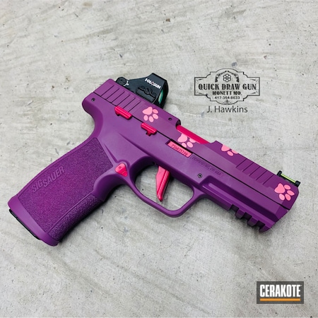 Powder Coating: Pink,Purple,Wild Purple H-197,S.H.O.T,Sig Sauer,Custom Pistol,SIG™ PINK H-224,Pistol,PINK SHERBET H-328,Sig P322,Pawprints,Custom