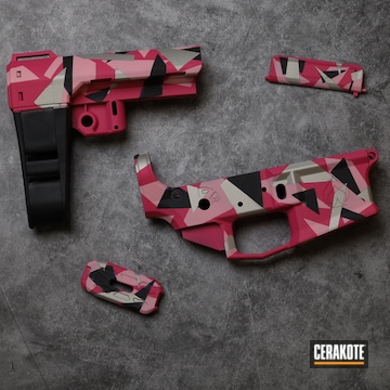 Cerakoted Satin Aluminum, Bazooka Pink, Sig™ Pink And Graphite Black Ar-15