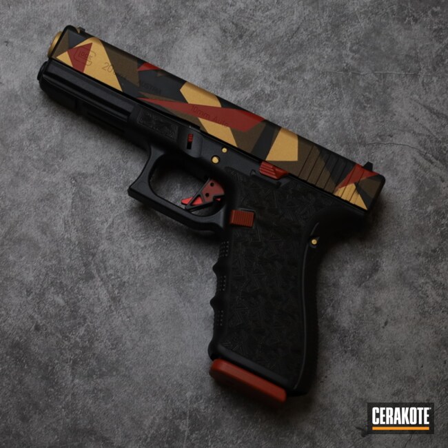 Cerakoted Splinter Camo Glock 20 In H-294, H-146, H-216 And H-122
