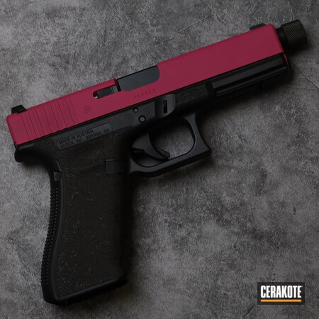 Powder Coating: Graphite Black H-146,Glock,S.H.O.T,SIG™ PINK H-224,Pistol,AR Pistol,9mm Conversion,Handgun,Laser Stippled,Glock 22