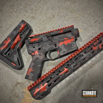 Cerakoted Sniper Grey, Graphite Black And Firehouse Red Ar15 Build