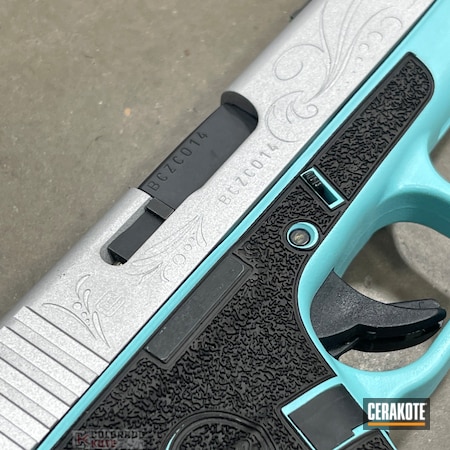 Powder Coating: Glock,S.H.O.T,Crushed Silver H-255,Pistol,Robin's Egg Blue H-175,Custom Glock