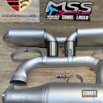 Cerakoted 911 Exhaust In Glacier Silver In C-7600 And C-7700