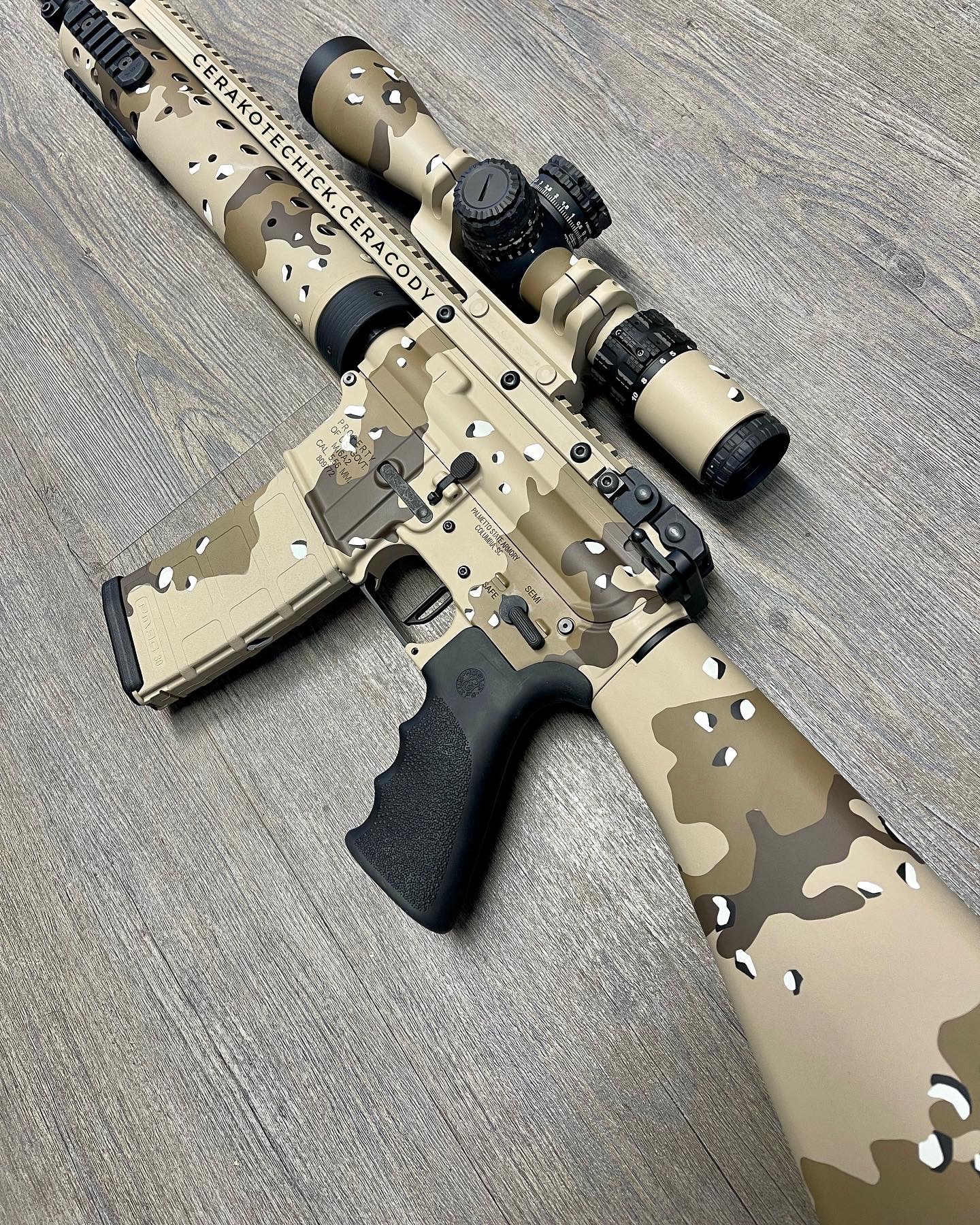 Chipped Coating Rifle Chocolate Chip Camo | Cerakote