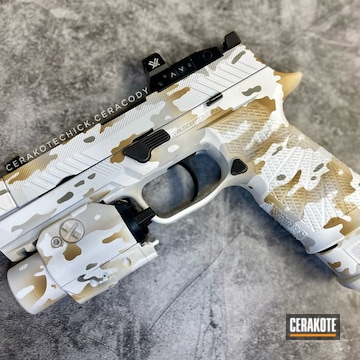 Cerakoted Snow White And Coyote Tan P320